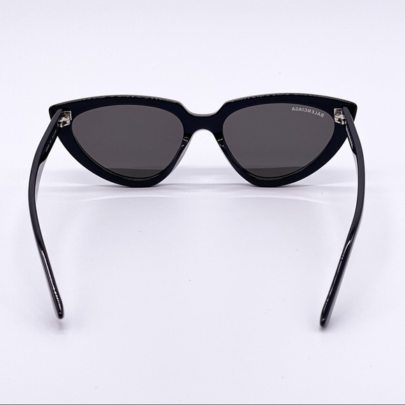 NEW BALENCIAGA BB0182S 001 BLACK CAT EYE FRAME SUNGLASSES BALENCIAGA - Picture 8 of 13